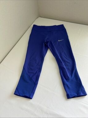 Nike Dri-FIT Capri Leggings Women’s Medium Blue Running Workout Athletic Pants
